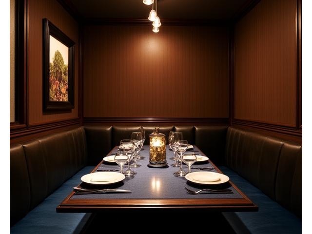 プライベートダイニングルームの落ち着いた雰囲気