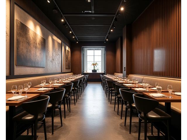 Shukudai Bistroの金属を基調とした洗練されたインテリア