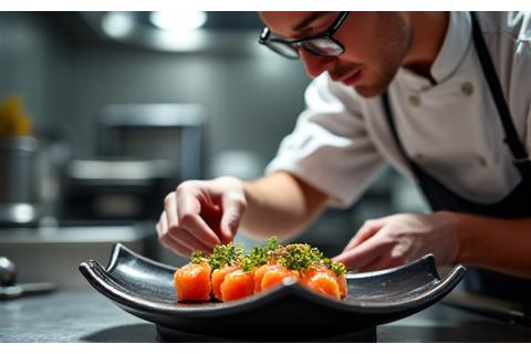 シェフがおまかせ料理を準備している様子