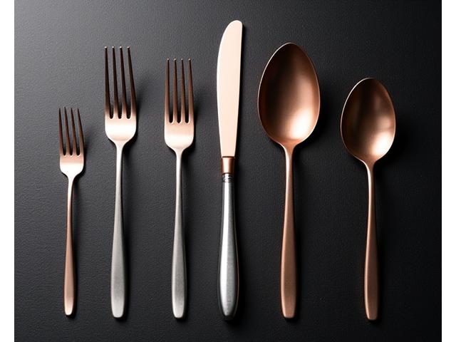 Shukudai Bistroのカスタムデザインされた金属製カトラリーと食器、料理を際立たせる